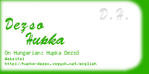dezso hupka business card