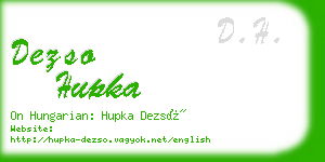 dezso hupka business card